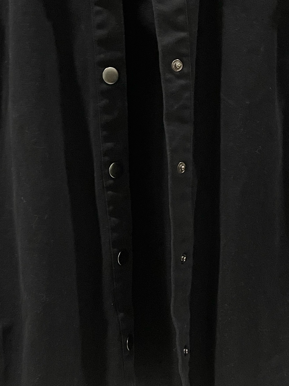 Bar III Black Button-Up Shirt Jacket with Ruffle Shoulders size large fitted - Picture 9 of 11